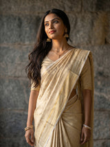 MIMOSA White Mysore Silk Saree — pose 10 styling detail