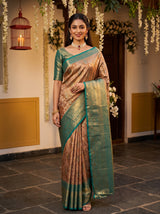 MIMOSA Maroon Saree Saree — front view on mannequin