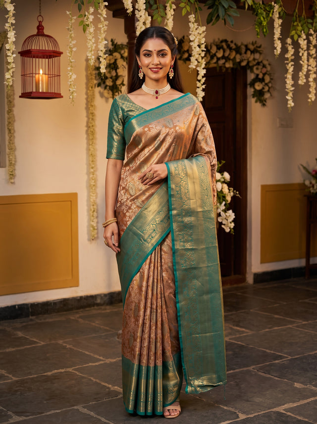 MIMOSA Maroon Saree Saree — front view on mannequin