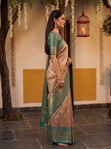 MIMOSA Maroon Saree Saree — pose 3 styling detail