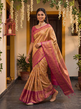 MIMOSA Orange Saree Saree — pose 6 styling detail