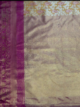 MIMOSA Orange Saree Saree — pallu and zari work detail