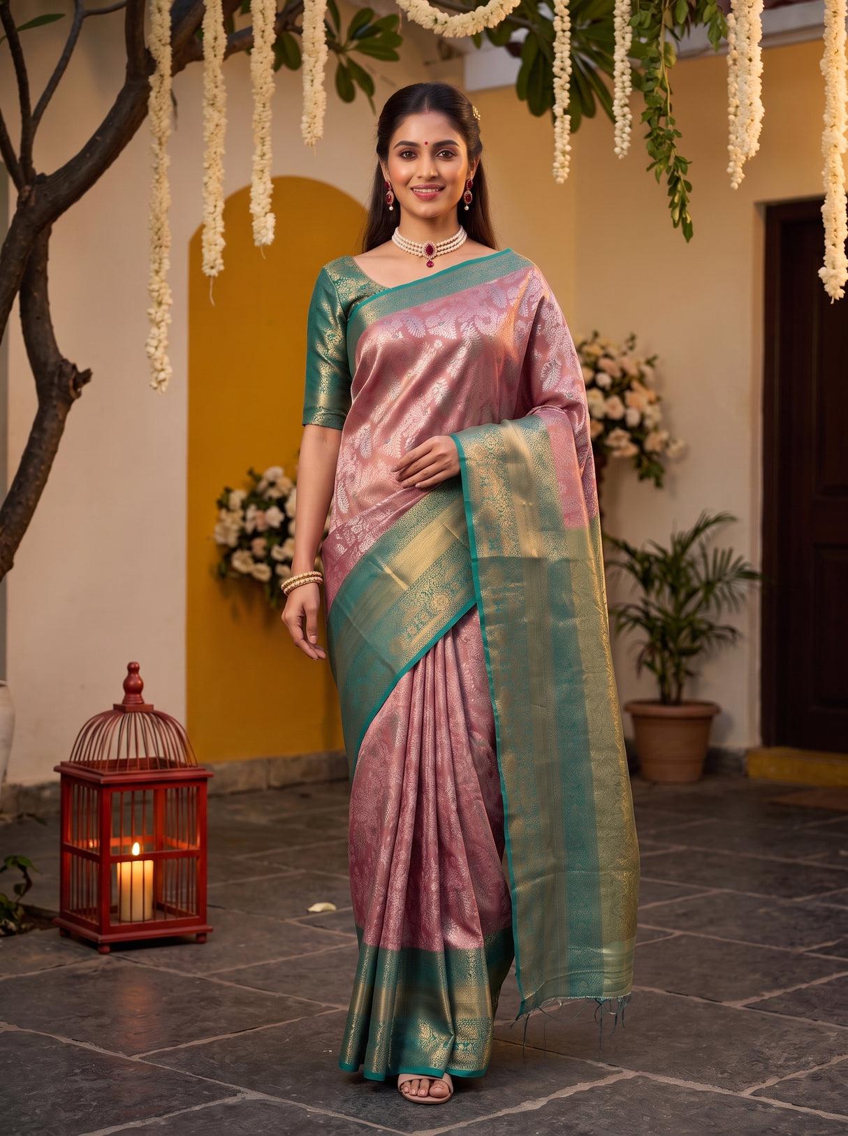 MIMOSA Pink Saree Saree — pose 6 styling detail