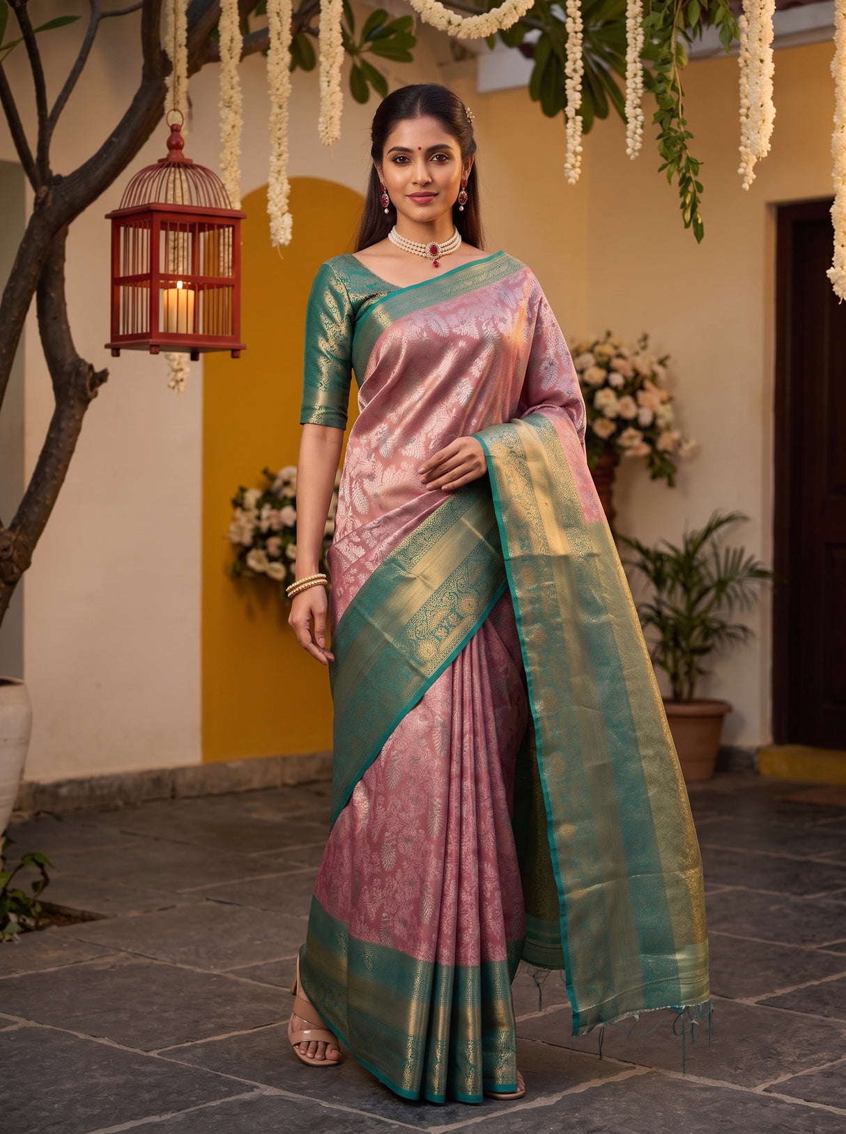 MIMOSA Pink Saree Saree — pose 9 styling detail