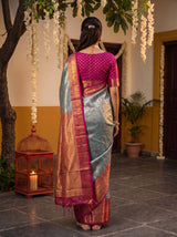 MIMOSA Sapphire Saree Saree — pose 2 styling detail