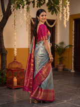 MIMOSA Sapphire Saree Saree — pose 5 styling detail