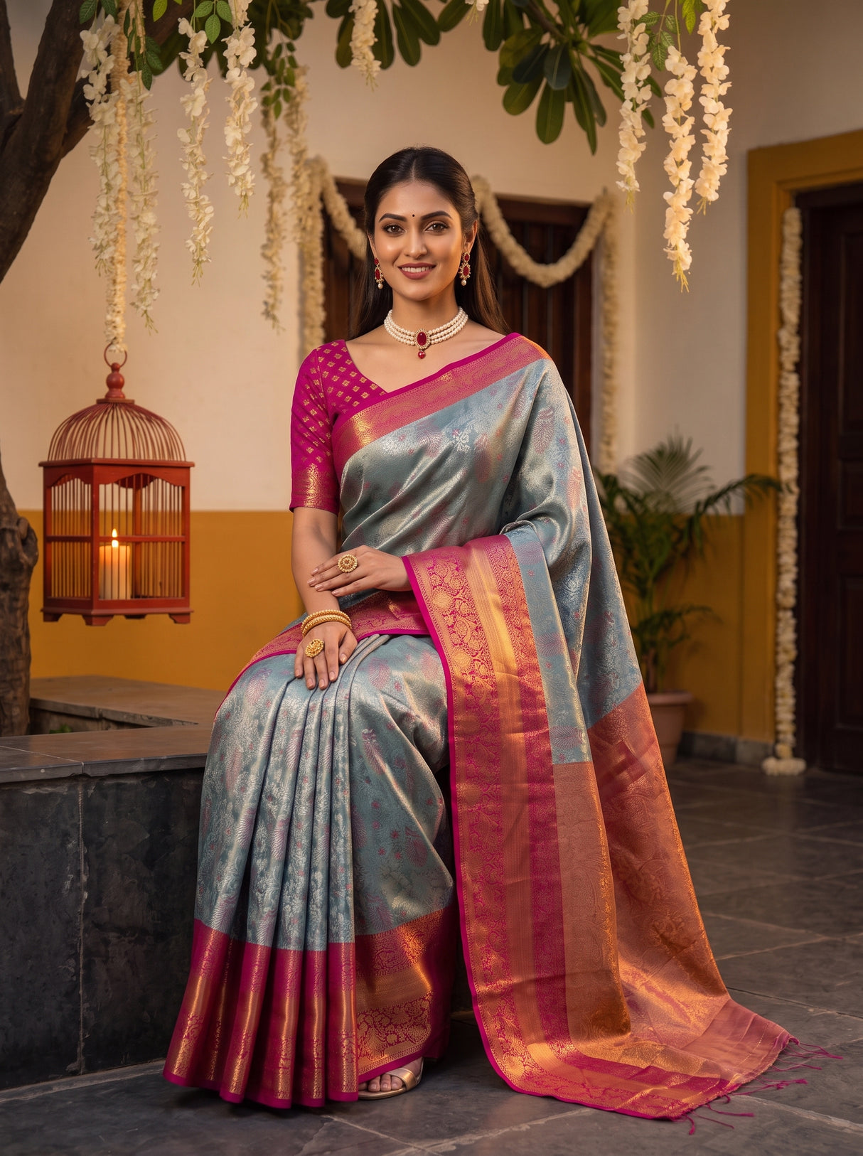 MIMOSA Sapphire Saree Saree — pose 8 styling detail