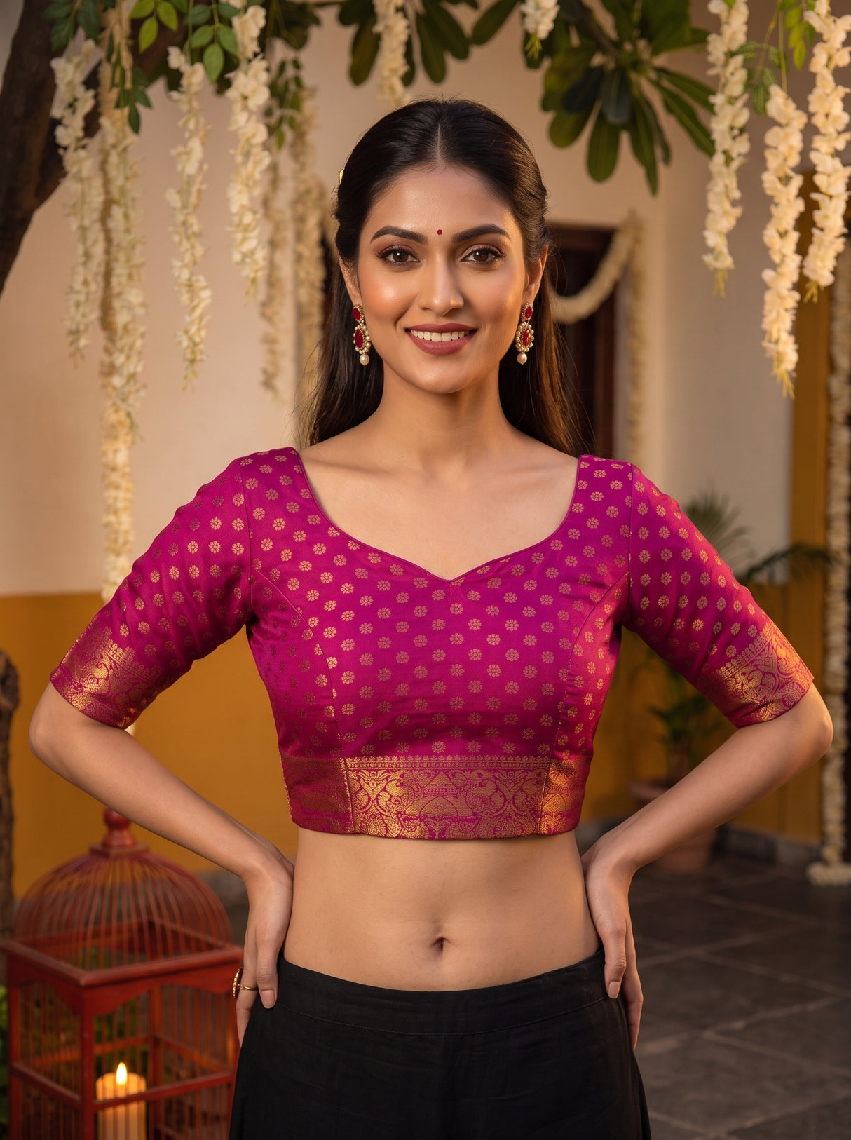MIMOSA Sapphire Saree Saree — blouse close-up