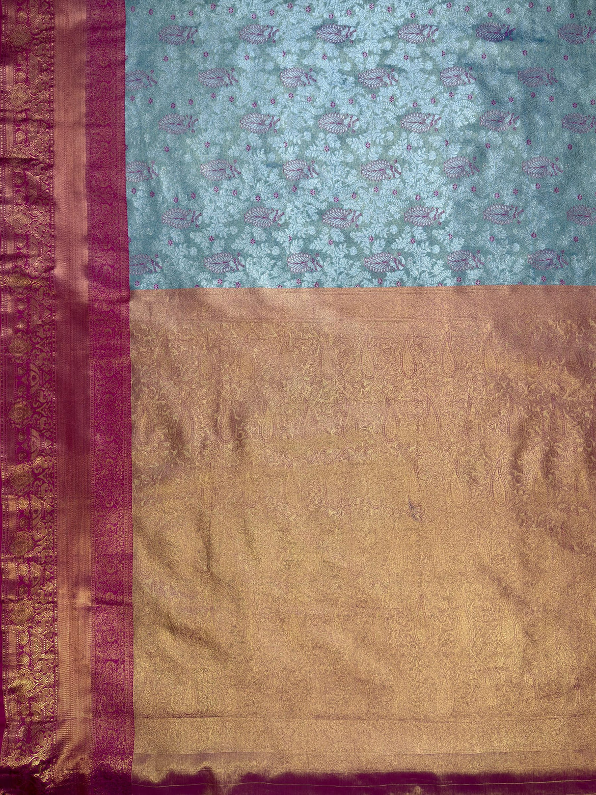 MIMOSA Sapphire Saree Saree — pallu and zari work detail