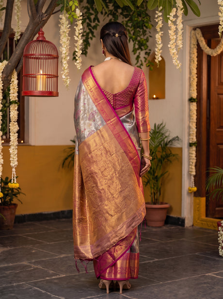 MIMOSA Violet Saree Saree — pose 2 styling detail