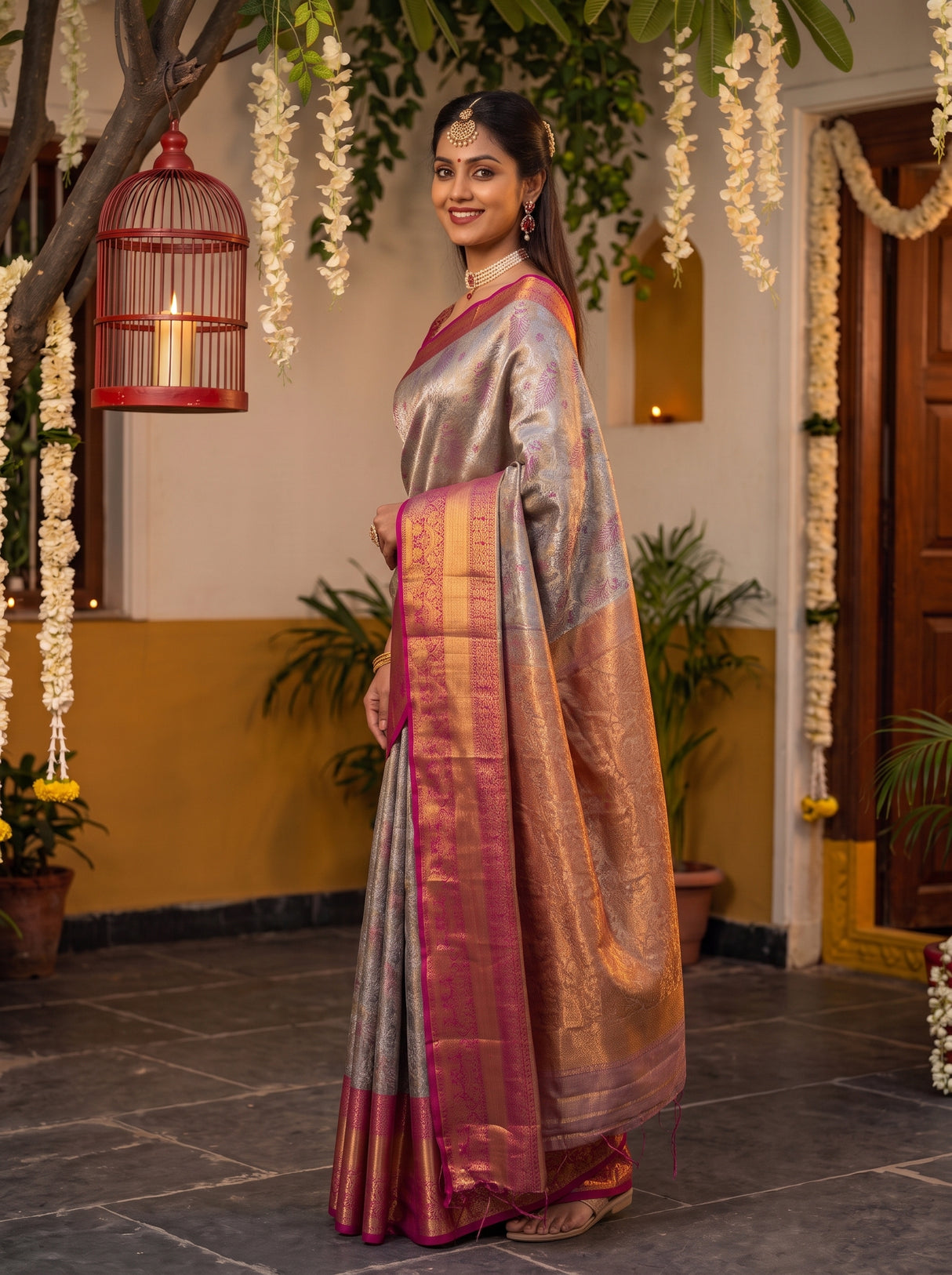 MIMOSA Violet Saree Saree — pose 5 styling detail