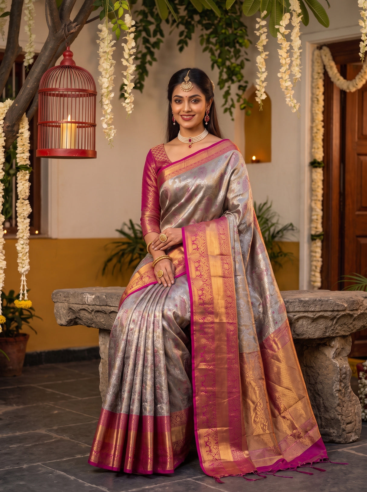MIMOSA Violet Saree Saree — pose 8 styling detail