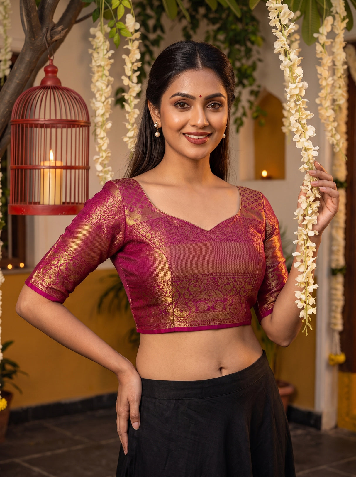 MIMOSA Violet Saree Saree — blouse close-up