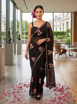 MIMOSA Black Jaipur Saree — pose 6 styling detail