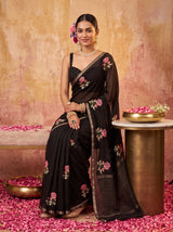 MIMOSA Black Jaipur Saree — pose 8 styling detail