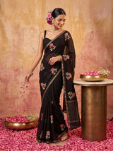 MIMOSA Black Jaipur Saree — pose 9 styling detail