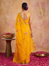 MIMOSA Gold Jaipur Saree — pose 2 styling detail