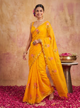 MIMOSA Gold Jaipur Saree — pose 6 styling detail