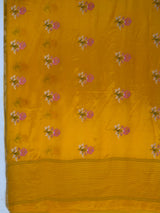 MIMOSA Gold Jaipur Saree — pallu and zari work detail