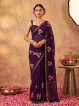 MIMOSA Jamun Jaipur Saree — front view on mannequin
