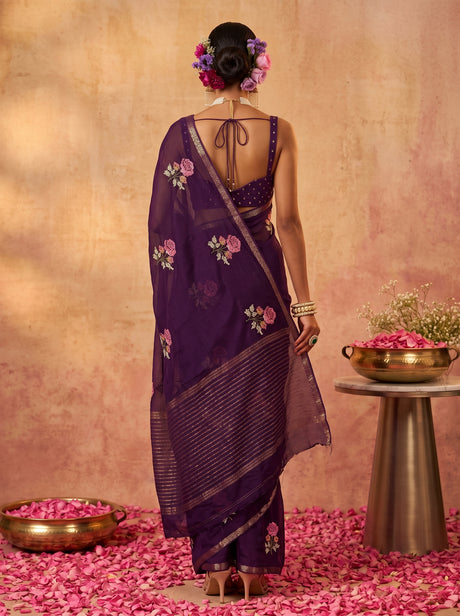 MIMOSA Jamun Jaipur Saree — pose 2 styling detail