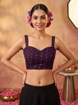 MIMOSA Jamun Jaipur Saree — blouse close-up