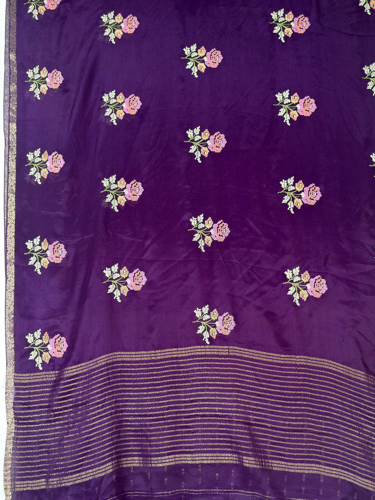 MIMOSA Jamun Jaipur Saree — pallu and zari work detail