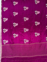 MIMOSA Magenta Jaipur Saree — pallu and zari work detail