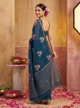 MIMOSA Navy Jaipur Saree — pose 7 styling detail