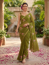 MIMOSA Olive Jaipur Saree — pose 6 styling detail