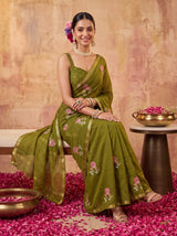 MIMOSA Olive Jaipur Saree — pose 8 styling detail