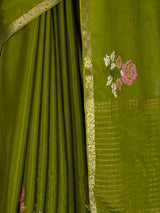 MIMOSA Olive Jaipur Saree — fleets shot full lifestyle