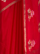 MIMOSA Red Jaipur Saree — fleets shot full lifestyle