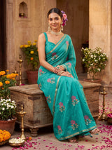 MIMOSA Rama Jaipur Saree — pose 8 styling detail