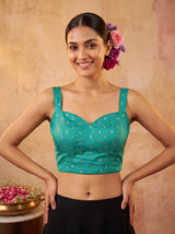 MIMOSA Rama Jaipur Saree — blouse close-up