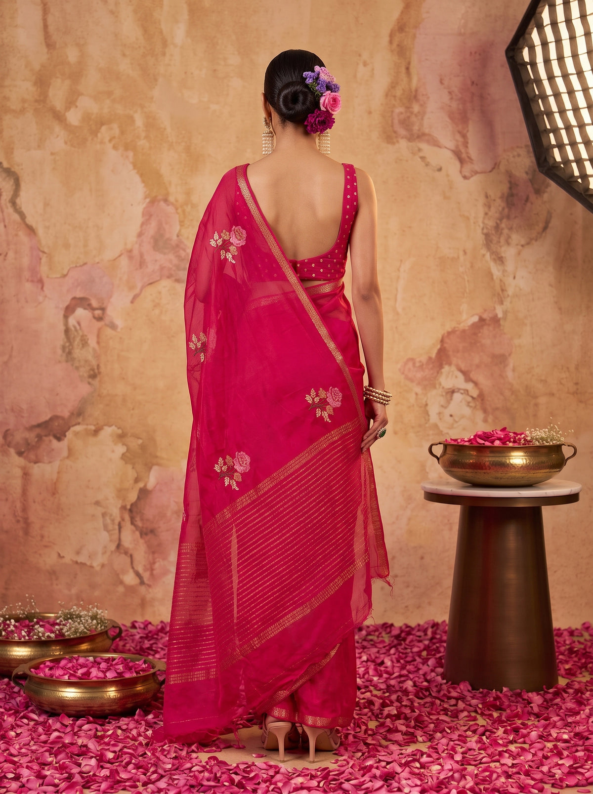 MIMOSA Rani Jaipur Saree — pose 2 styling detail