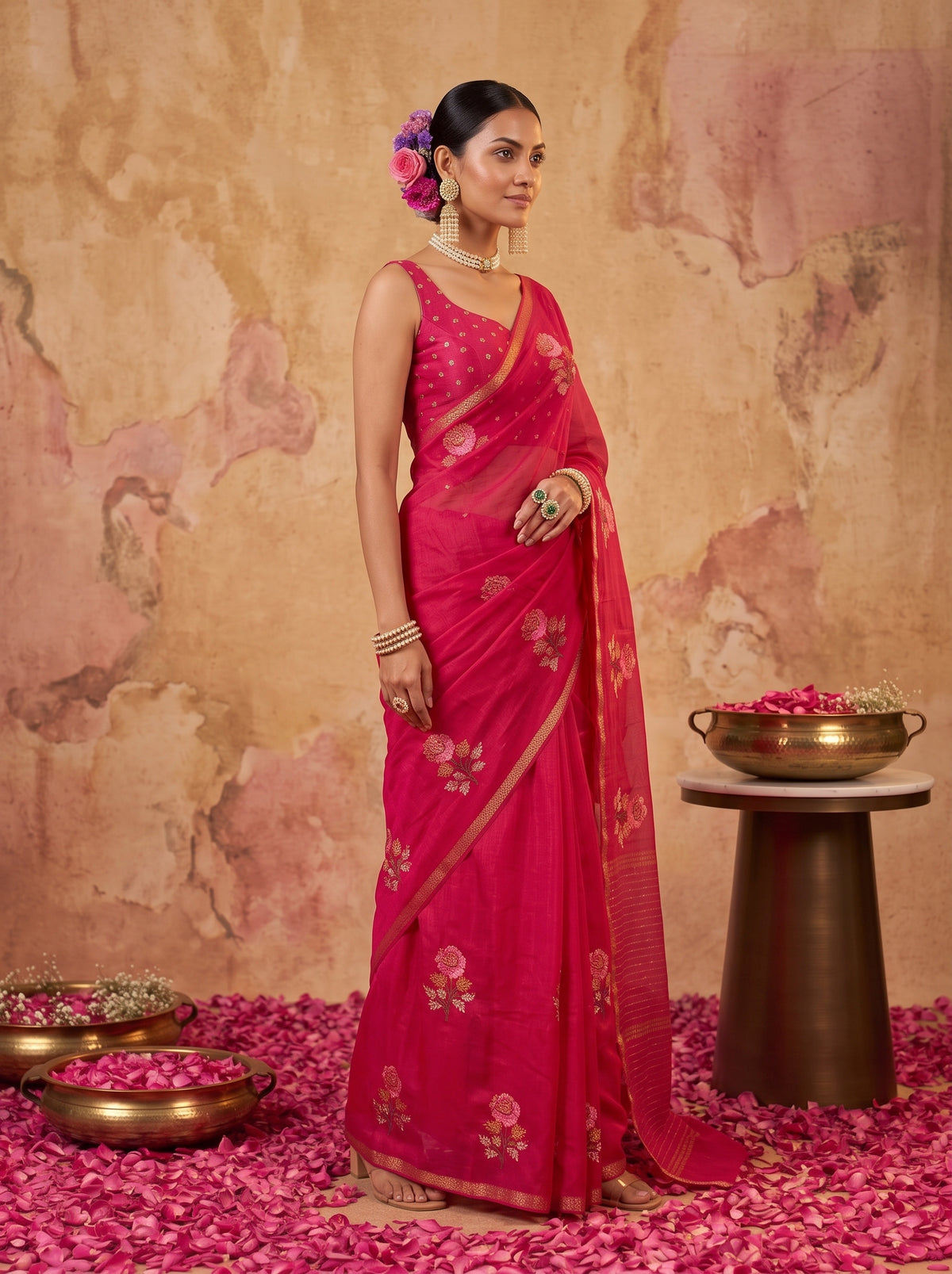 MIMOSA Rani Jaipur Saree — pose 5 styling detail