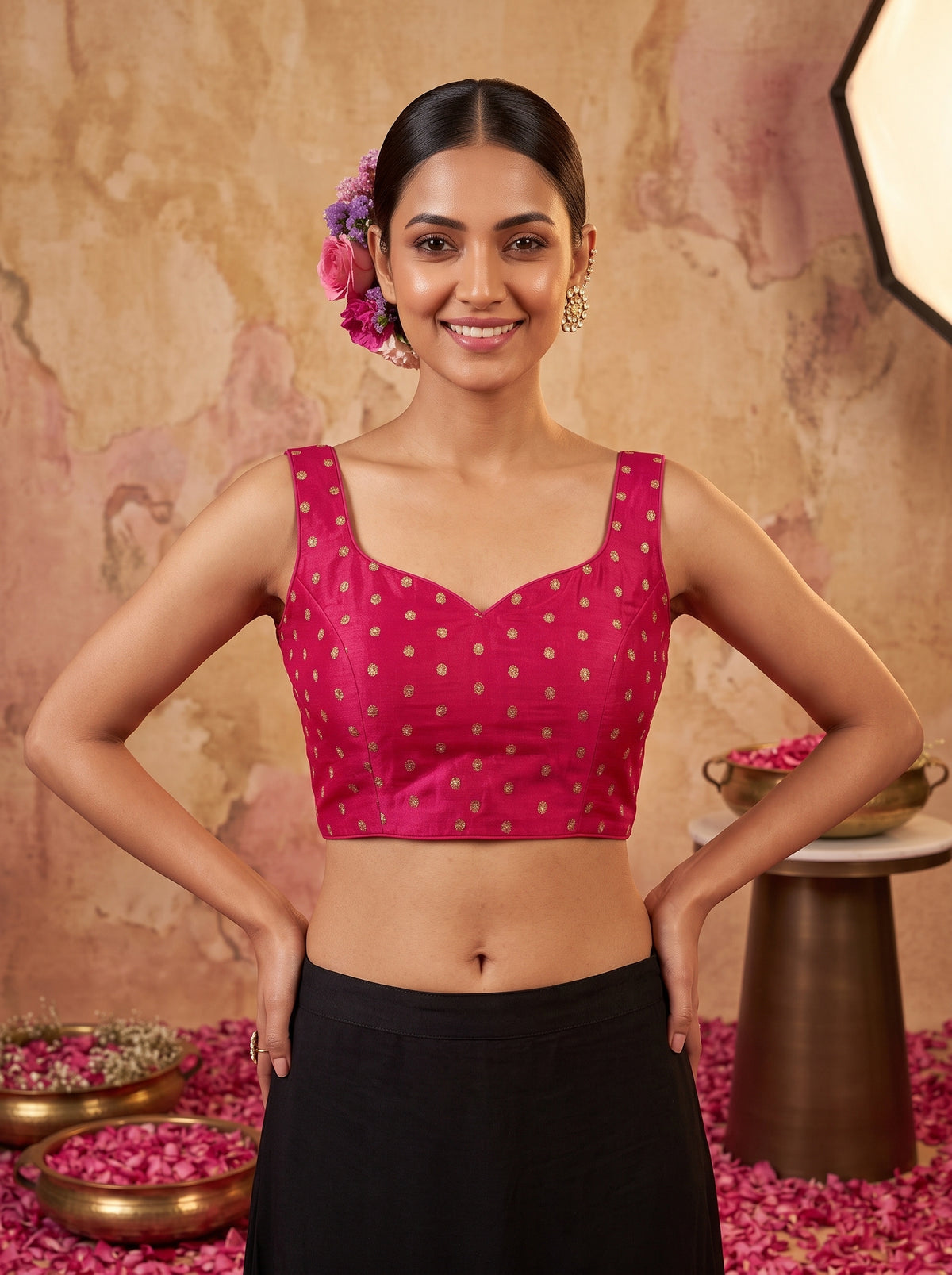 MIMOSA Rani Jaipur Saree — blouse close-up
