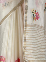 MIMOSA White Jaipur Saree — fleets shot full lifestyle