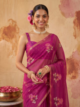 MIMOSA Wine Jaipur Saree — pose 10 styling detail