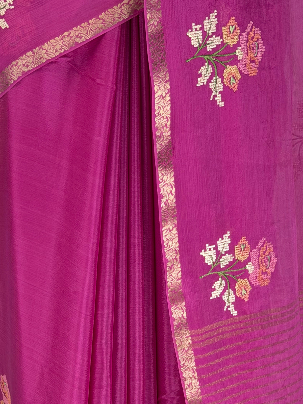 MIMOSA Wine Jaipur Saree — fleets shot full lifestyle