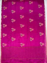 MIMOSA Wine Jaipur Saree — pallu and zari work detail
