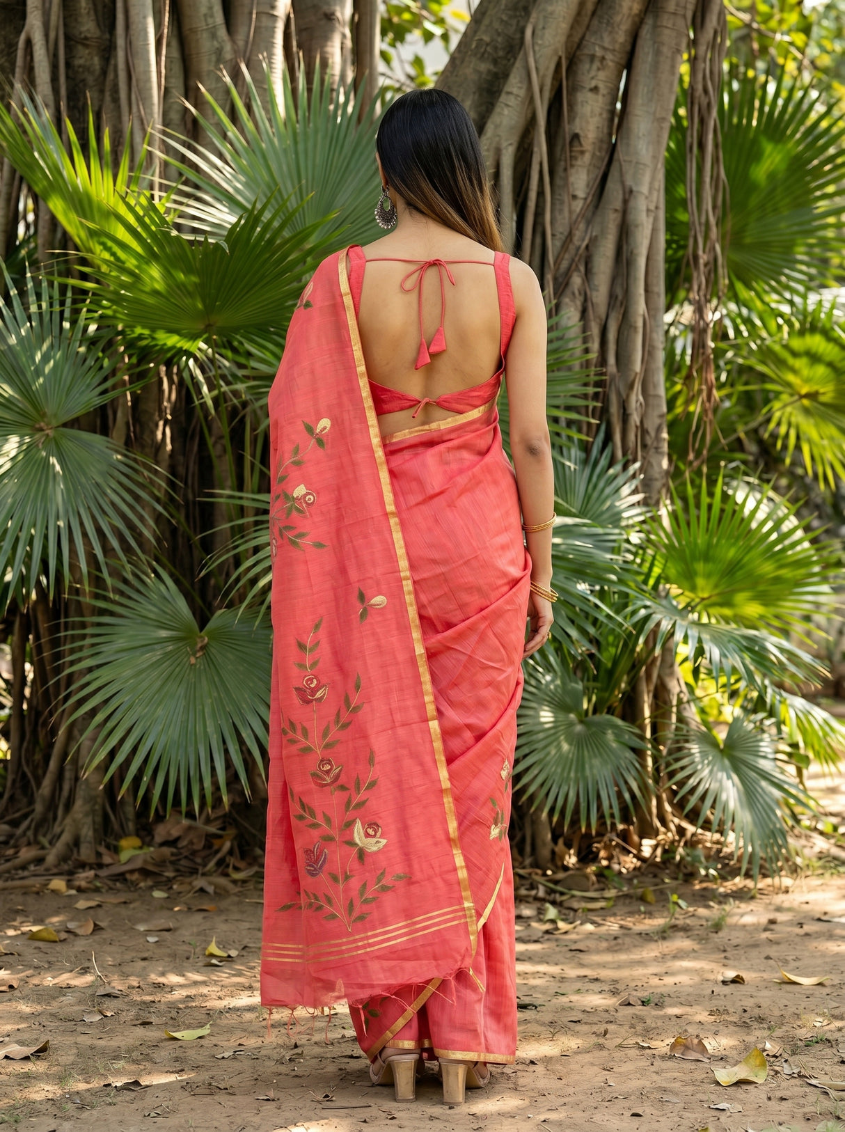 MIMOSA Gajari Banarasi Art Silk Saree — Saree Pallu and Body Shot