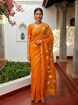 MIMOSA Gold Banarasi Art Silk Saree — pose 10 styling detail