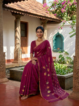 MIMOSA Magenta Banarasi Art Silk Saree — pose 8 styling detail
