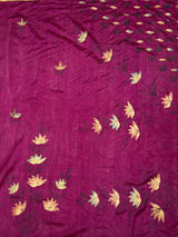 MIMOSA Magenta Banarasi Art Silk Saree — pallu and zari work detail