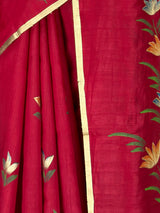 MIMOSA Maroon Banarasi Art Silk Saree — fleets shot full lifestyle