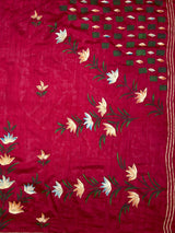 MIMOSA Maroon Banarasi Art Silk Saree — pallu and zari work detail
