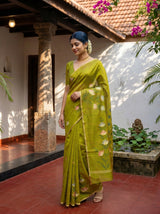 MIMOSA Olive Banarasi Art Silk Saree — pose 9 styling detail