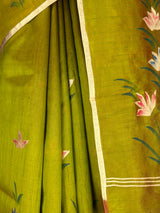 MIMOSA Olive Banarasi Art Silk Saree — fleets shot full lifestyle